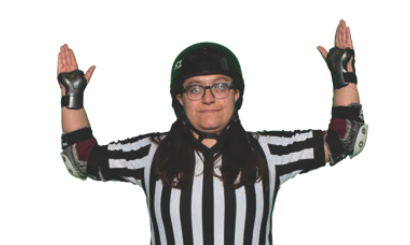 Arbitre de roller derby signifiant un no pack